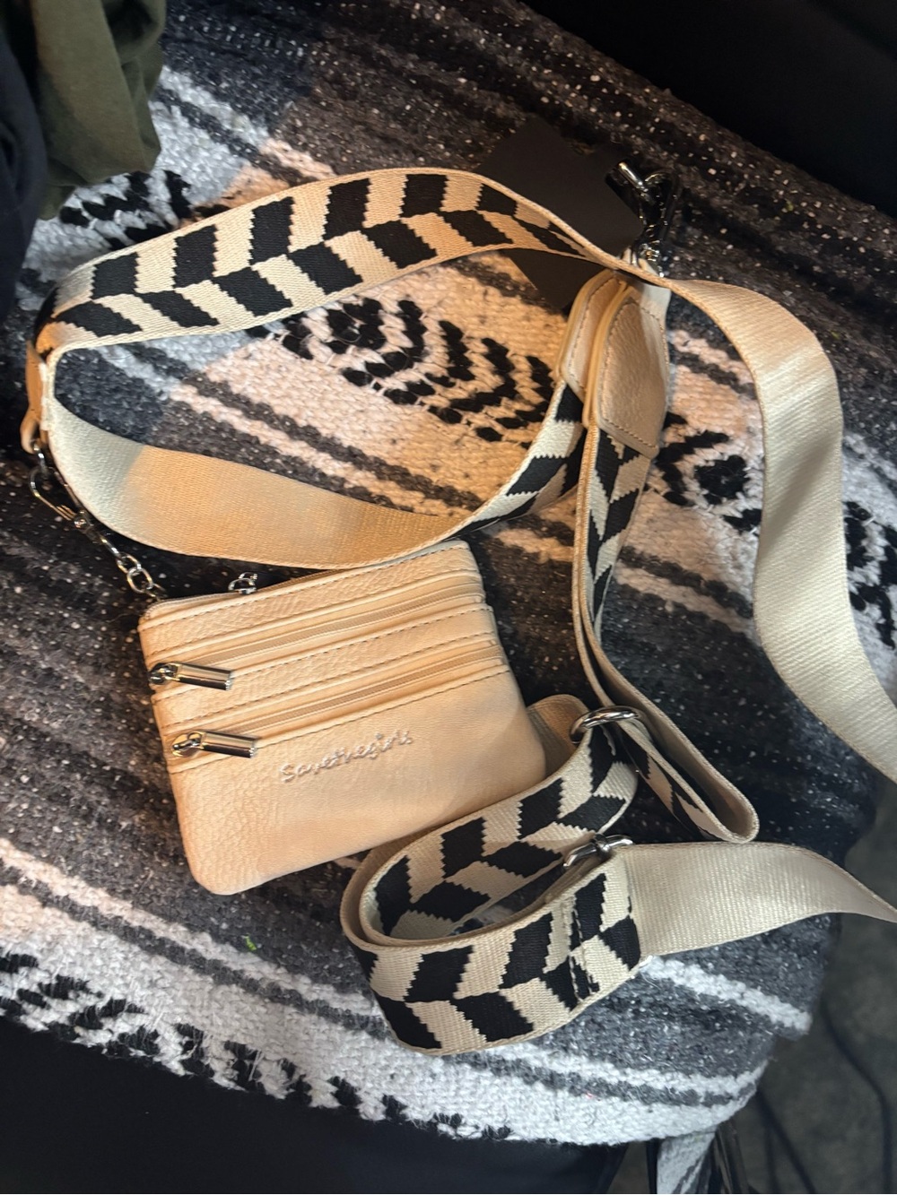Save the Girls Clip & Go Pouch Chevron Phone Case Strap with Card